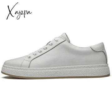 Xajzpa - Genuine Leather Men Shoes Casual Luxury Brand Soft Mens Sneakers Breathable Lace Up